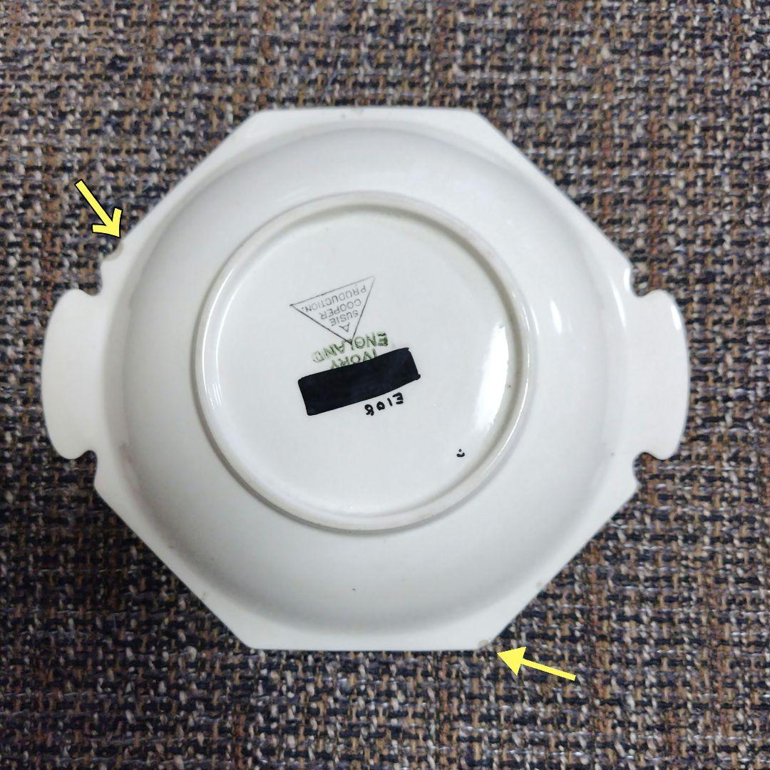 超レアー三角スタンプ！スージークーパー「赤い花柄」八角プレート（ボウル）