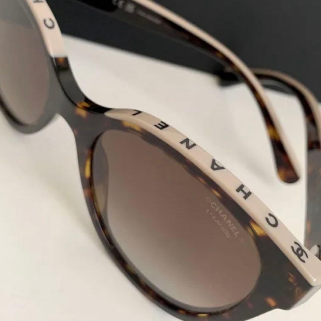 人気！シャネル5414 ベージュロゴH サングラス 箱付　掛けやすい鼻パット付
