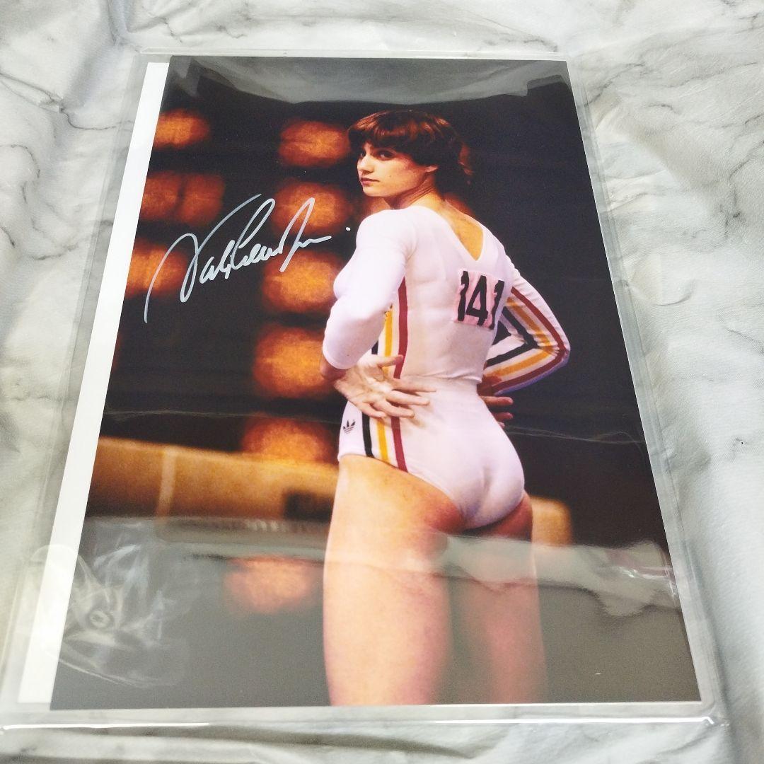 モントリオール五輪金メダリスト ナディア・コマネチ　直筆サイン入りフォト　体操