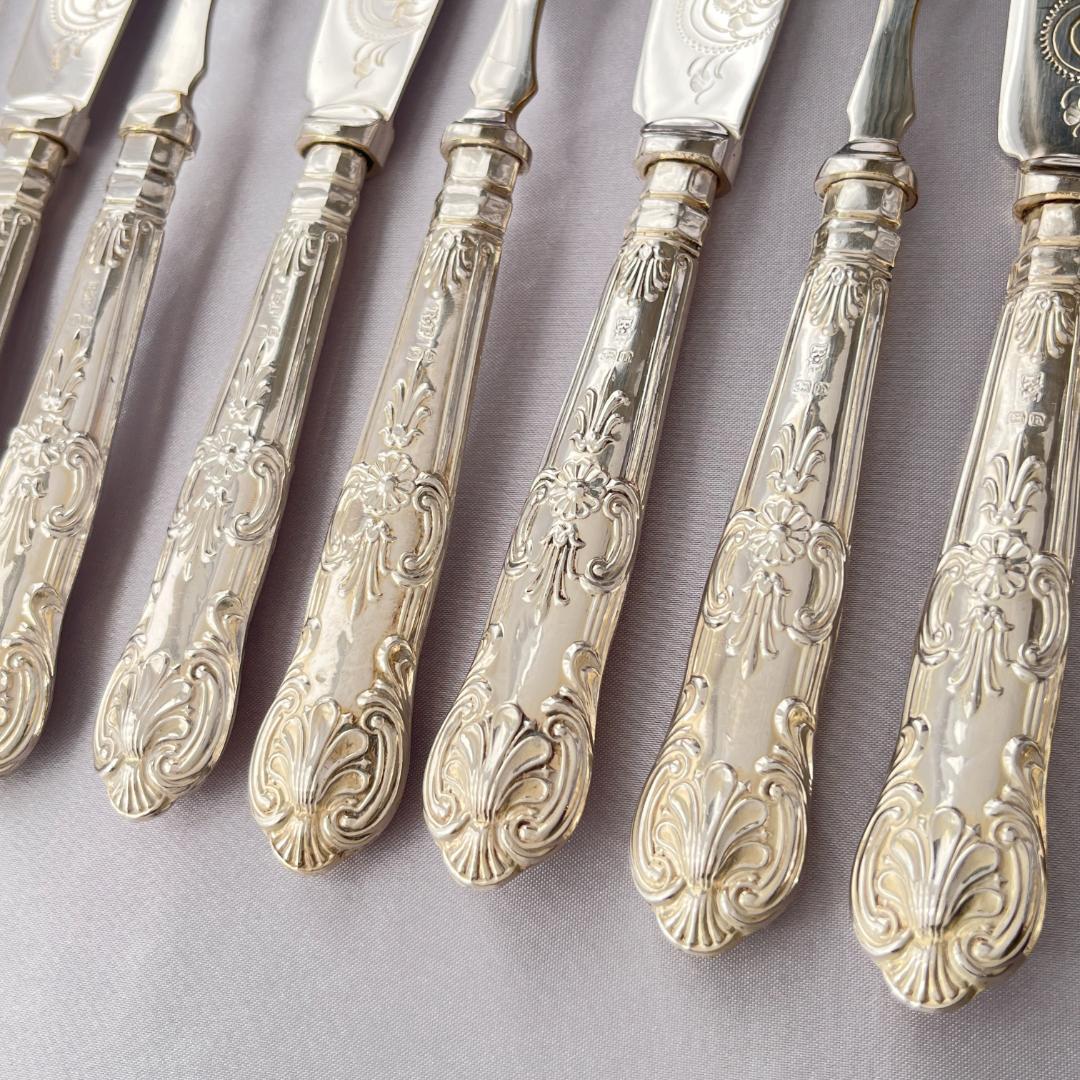 【Robert Pringle】 【純銀ハンドル】キングスパターン 12本