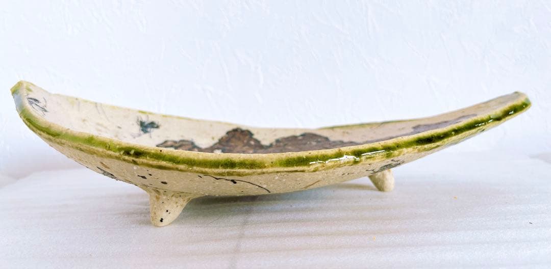 池田省吾　織部蝦蟇木の葉皿　織部　食器　飾り皿　皿　ぐい呑　新品未使用　本物保証