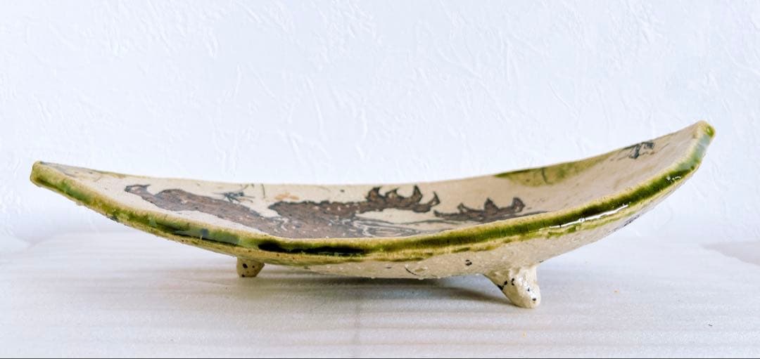 池田省吾　織部蝦蟇木の葉皿　織部　食器　飾り皿　皿　ぐい呑　新品未使用　本物保証