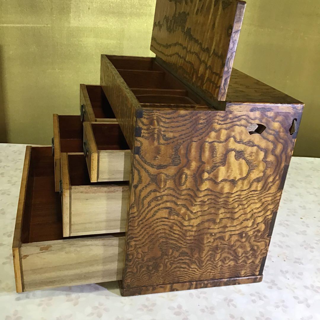 栃玉杢小物入れ　指物師最高傑作　名品