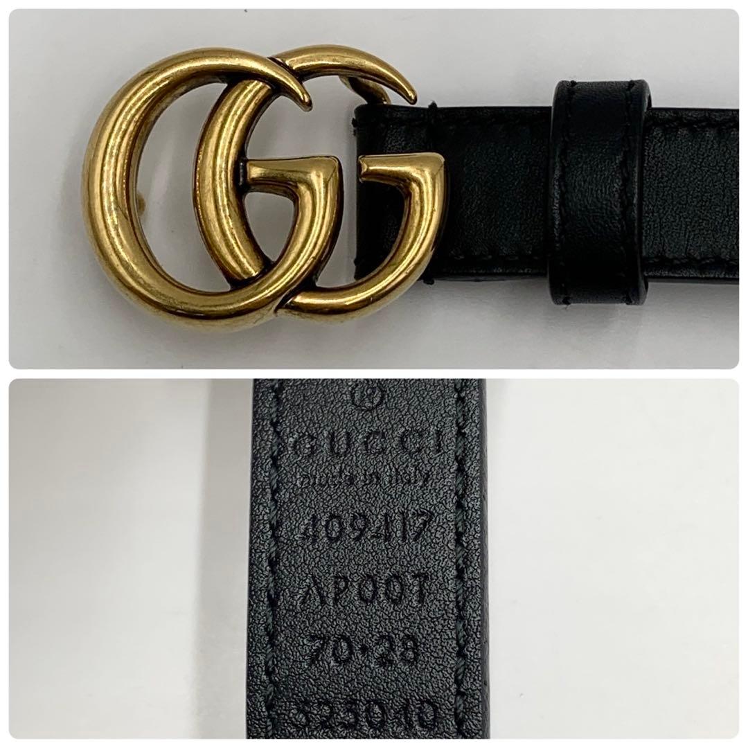 付属品付き・未使用に近い GUCCI グッチ ベルト マーモント ダブルG