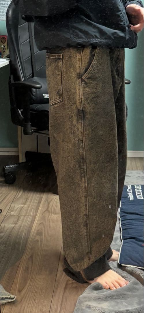 PASSPORTブラウンデニム ワイド 36 美品 スケーター