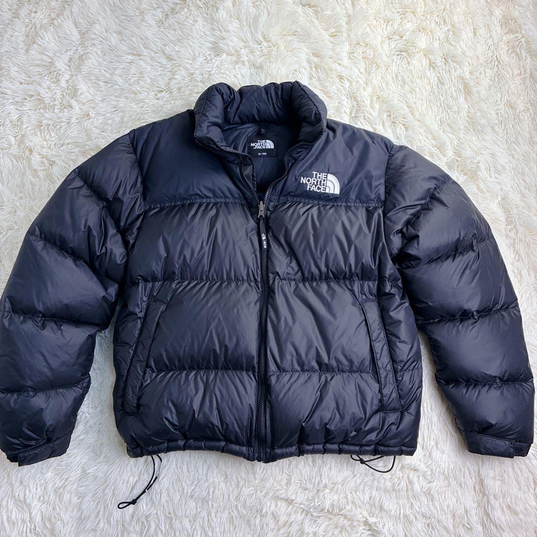 【美品】ノースフェイスダウンジャケット　ヌプシ　ブラックメンズXL 大きいサイズ