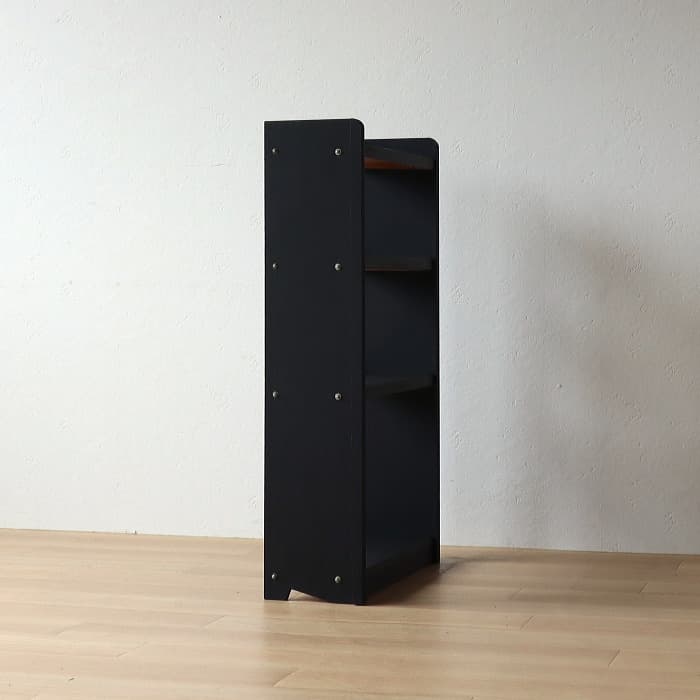 アンティーク ブラック 本棚 書棚 無垢材 収納棚 古家具 昭和レトロ