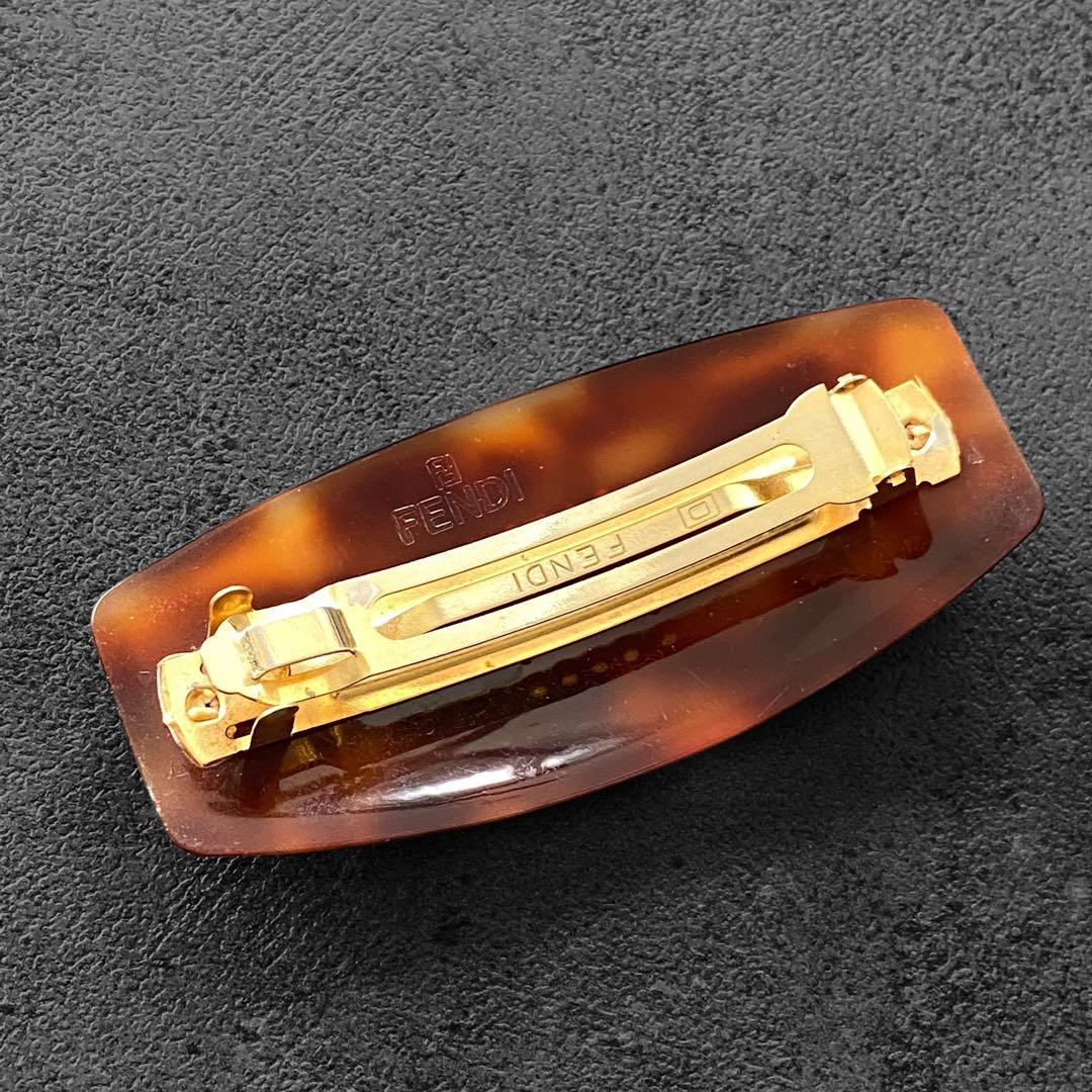 FENDI Logo Rhinestone barretta ロゴ　バレッタ