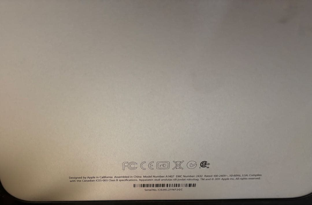 Apple Thunderbolt Display MC914J/B 27インチ