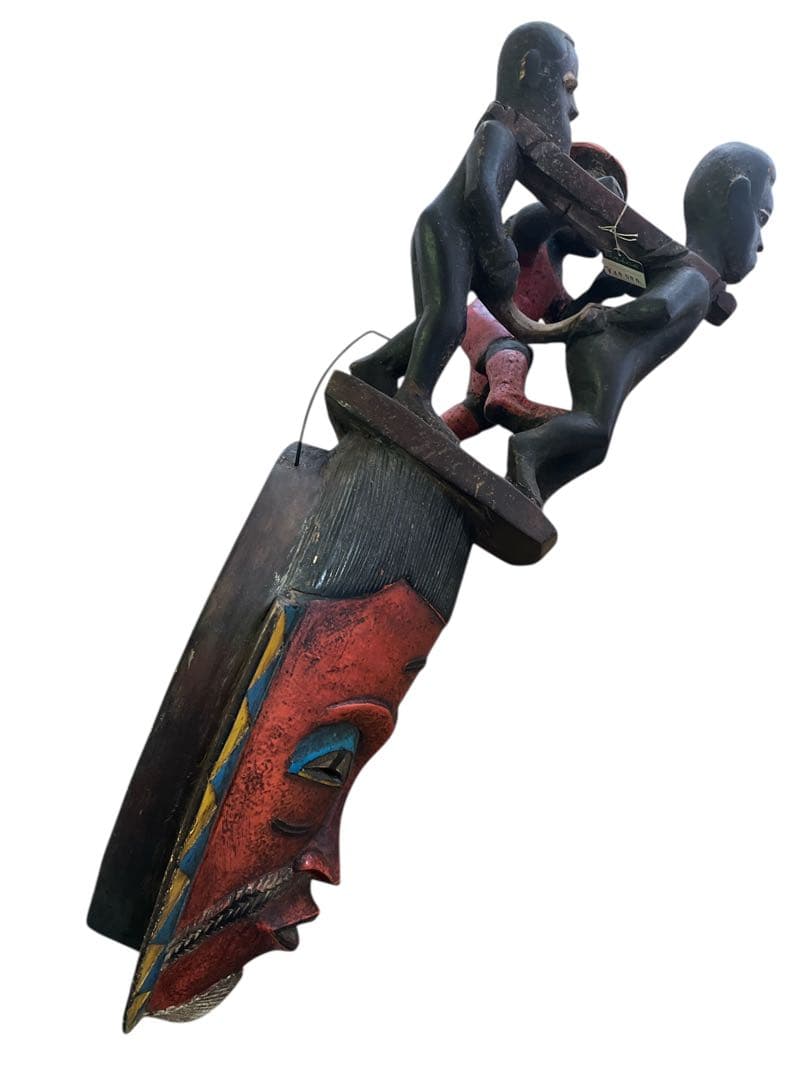 グロ族仮面 63cm アフリカン プリミティブアート マスク 木彫