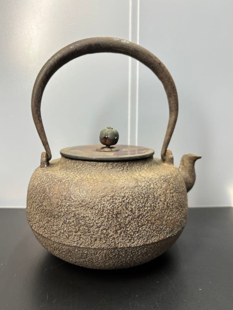 龍文堂造 鉄瓶 鉄製 丸型鉄瓶 急須 工芸品 金属工芸 骨董品