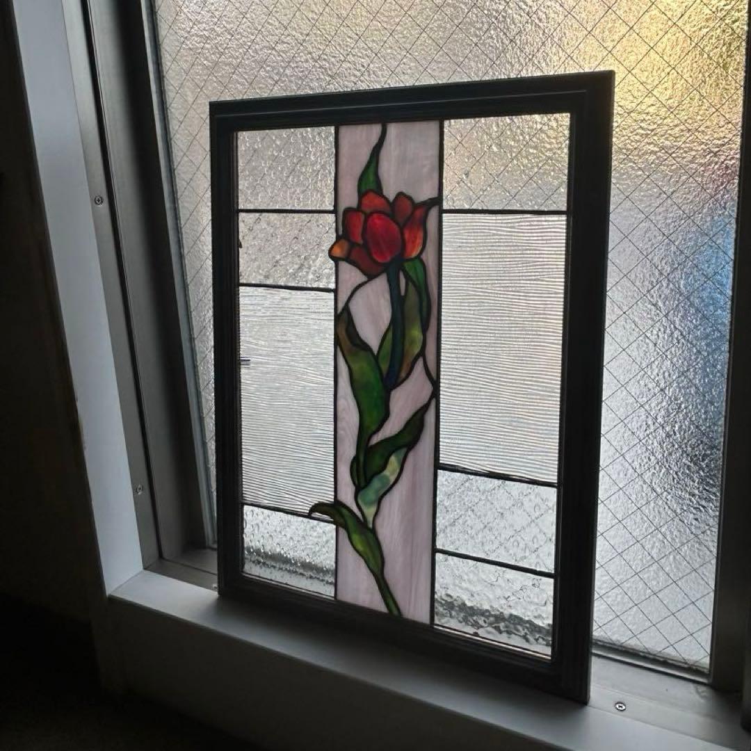 ステンドグラス♦︎赤いチューリップ