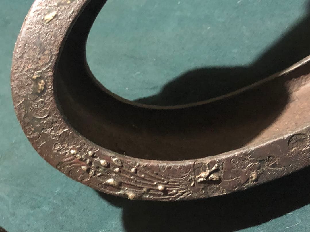 鎧　鉄製　象嵌　馬具　時代物　アンティーク　インテリア　置物