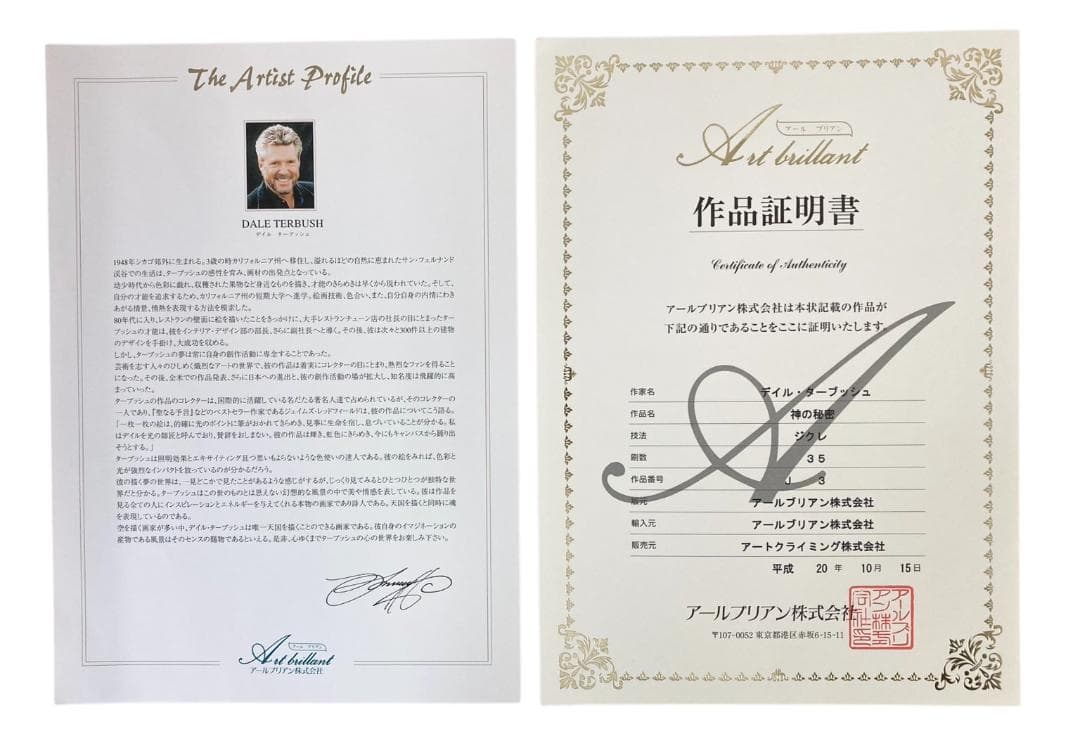 HFD2120 ★証明書付・美品★ デイル ターブッシュ 神の秘密