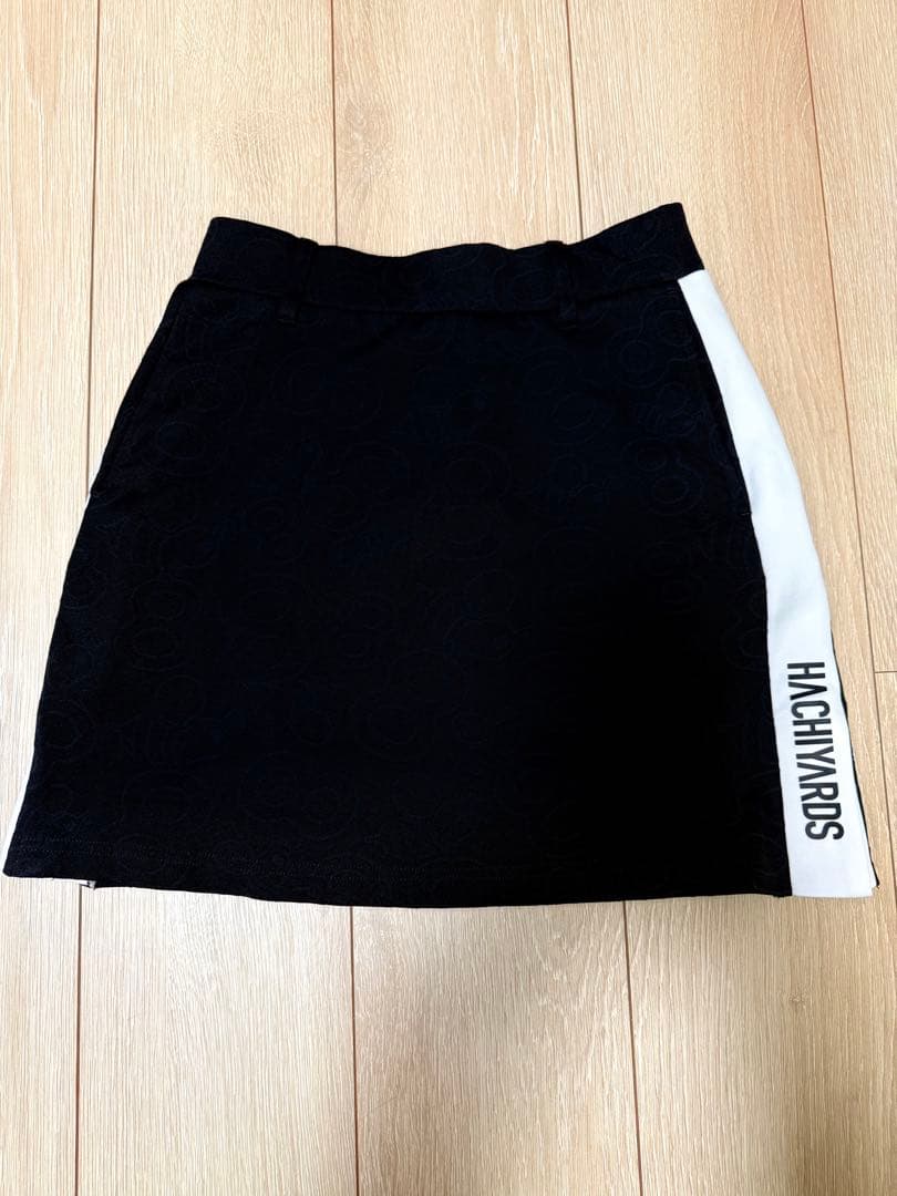 HACHYARDS 黒スカート サイドストライプ　XS
