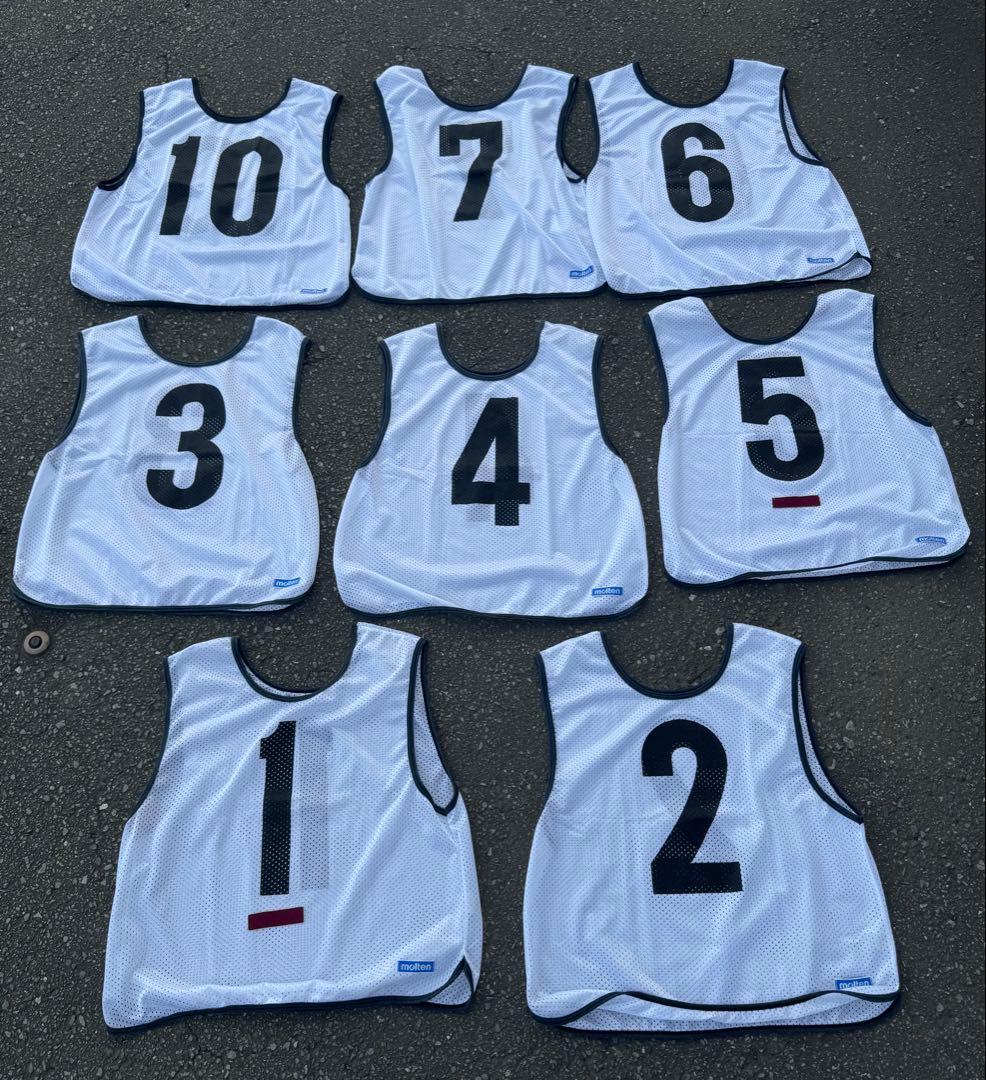 希少　美品　モルテン　molten サッカー　バスケ　部活動　ビブス　8枚セット