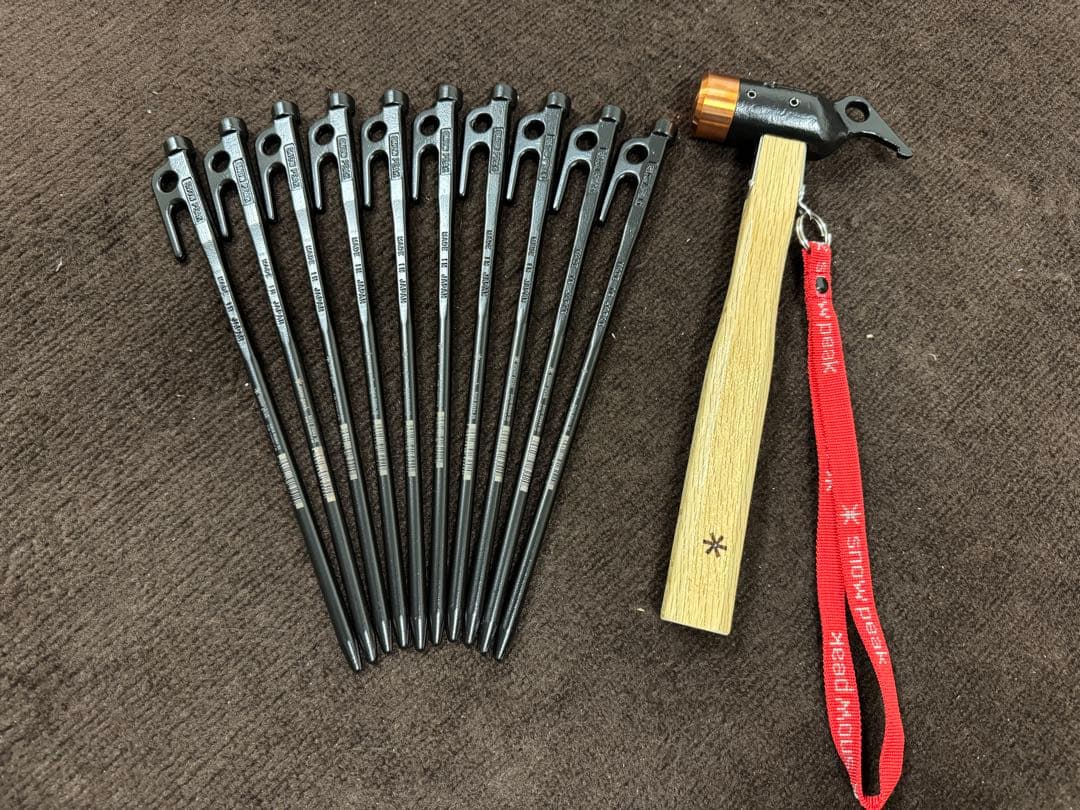 未使用品　スノーピーク　ソリッドステークス30 10本 ペグハンマー 収納ケース