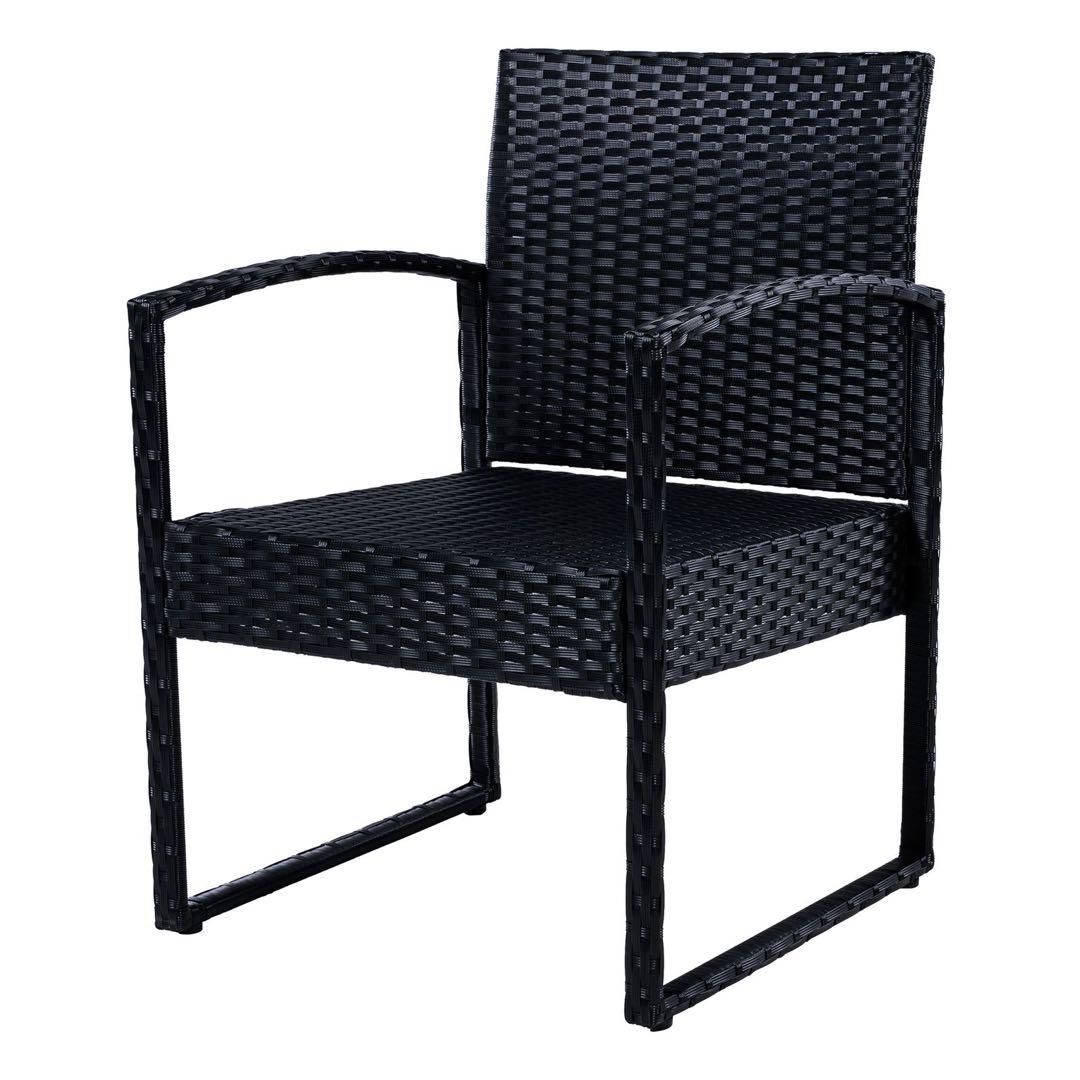 ラタン調 ガーデンファニチャー 3点 ガーデンテーブル ガーデンチェアーラタン調