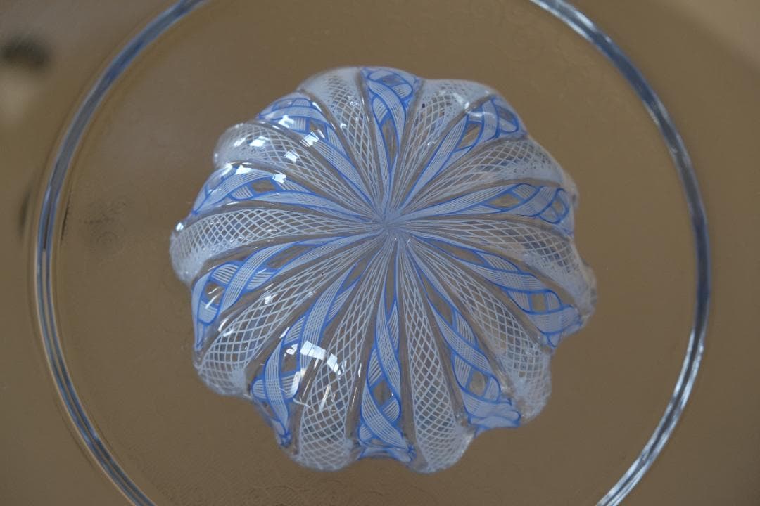 レースガラス 吹きガラス グラス 花瓶/ワイングラス 昭和レトロ 江波冨士子/