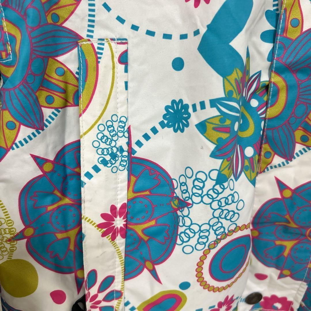 ネオプラス✨スノーボード ジャケット 花柄 Mサイズ 白　ウィンター　スポーツ