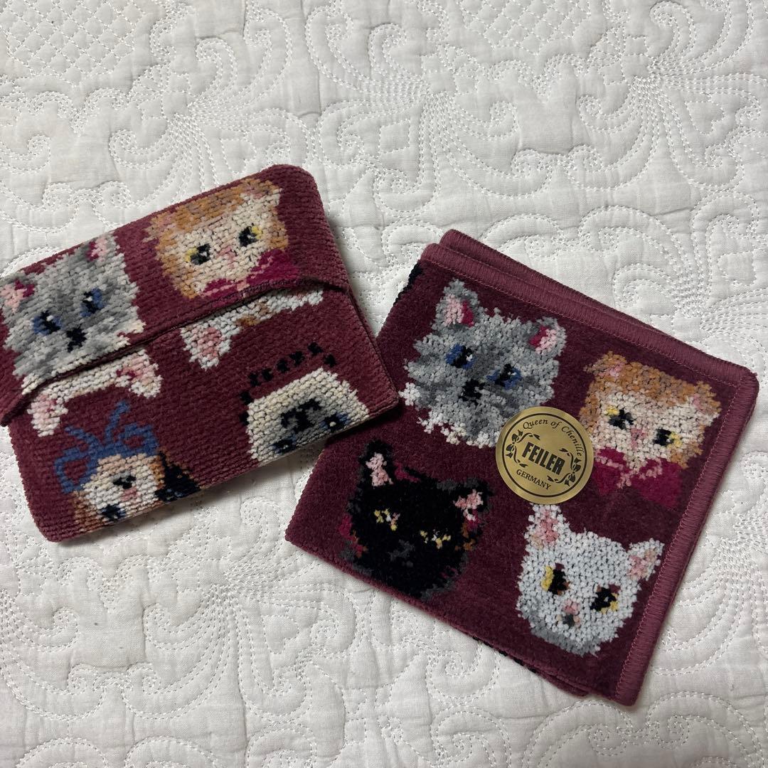 フェイラーネコハンカチとテッシュポーチSET