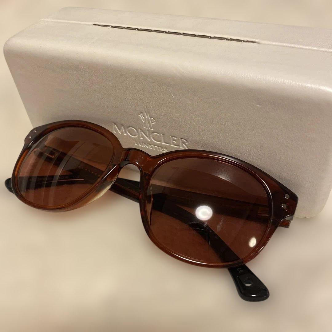 新品未使用　MONCLER ブラウン ラウンド型サングラス