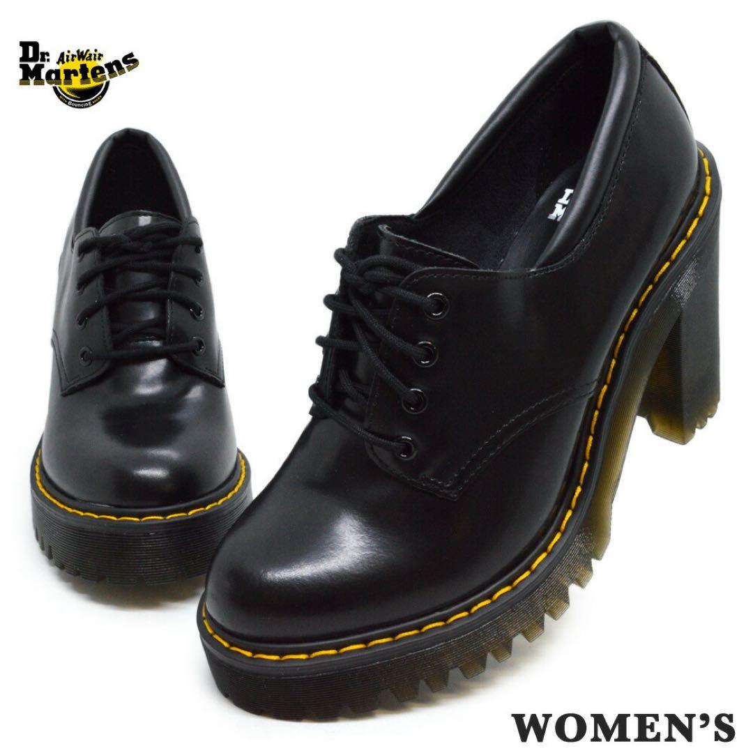 Dr. Martens ブラック ヒール付きローファー