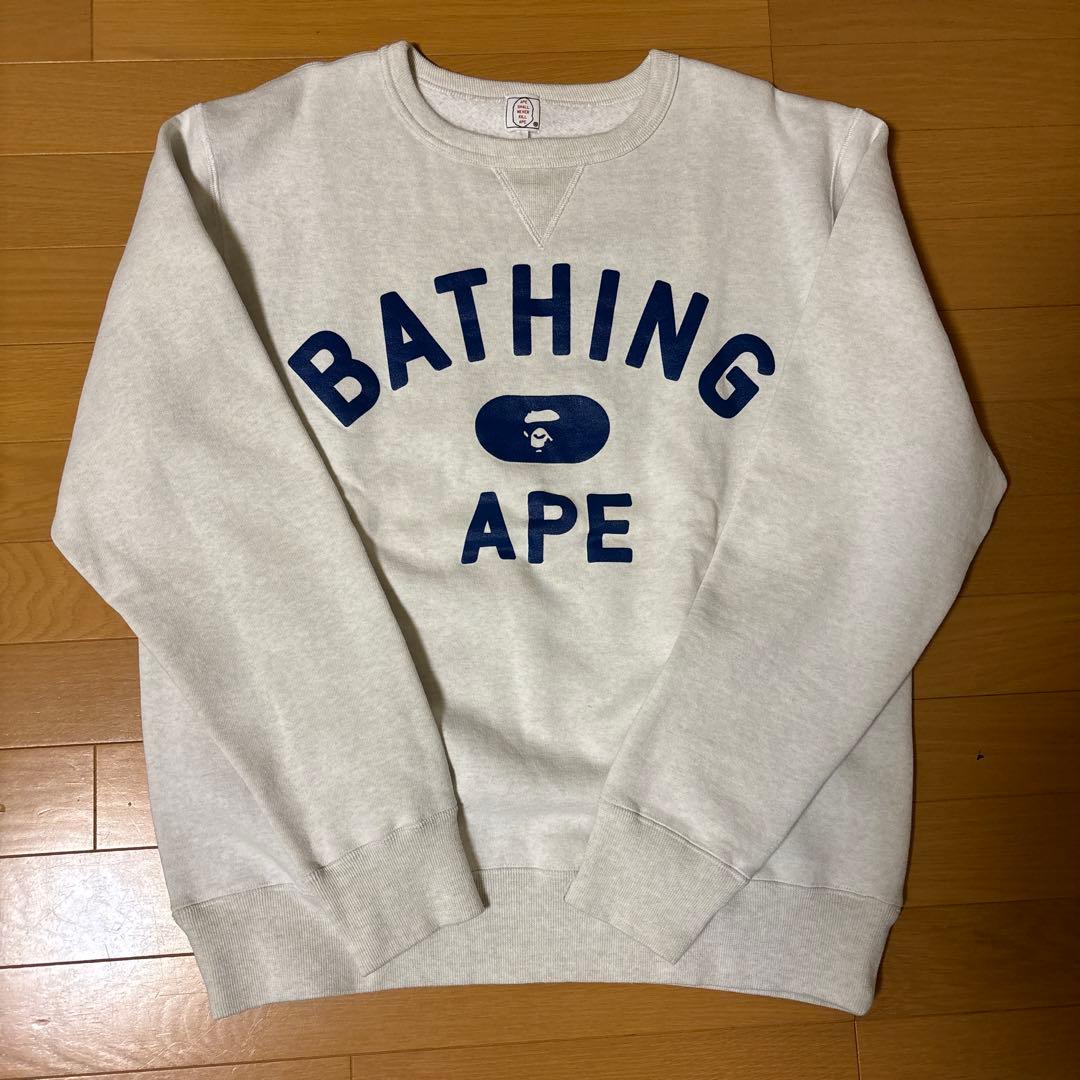 90s 初期タグ APE グレー ロゴ トレーナー L