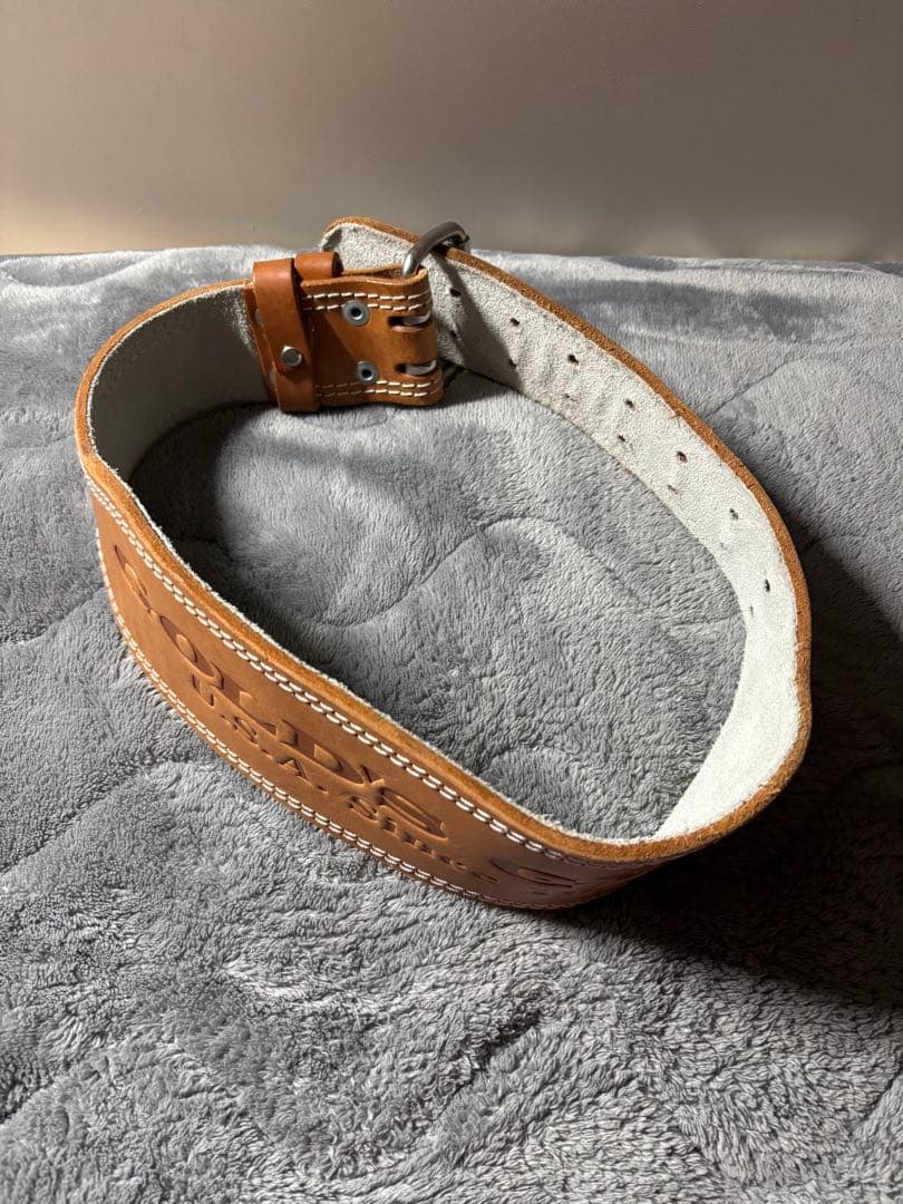 GOLD'S GYM レザー ベルト EX ブラウン Sサイズ