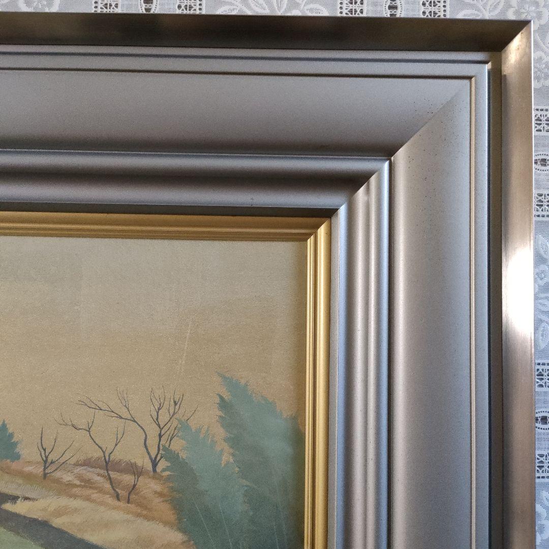 ★美品★ 谷井俊英　日本画 F15号『丘』 共シール付