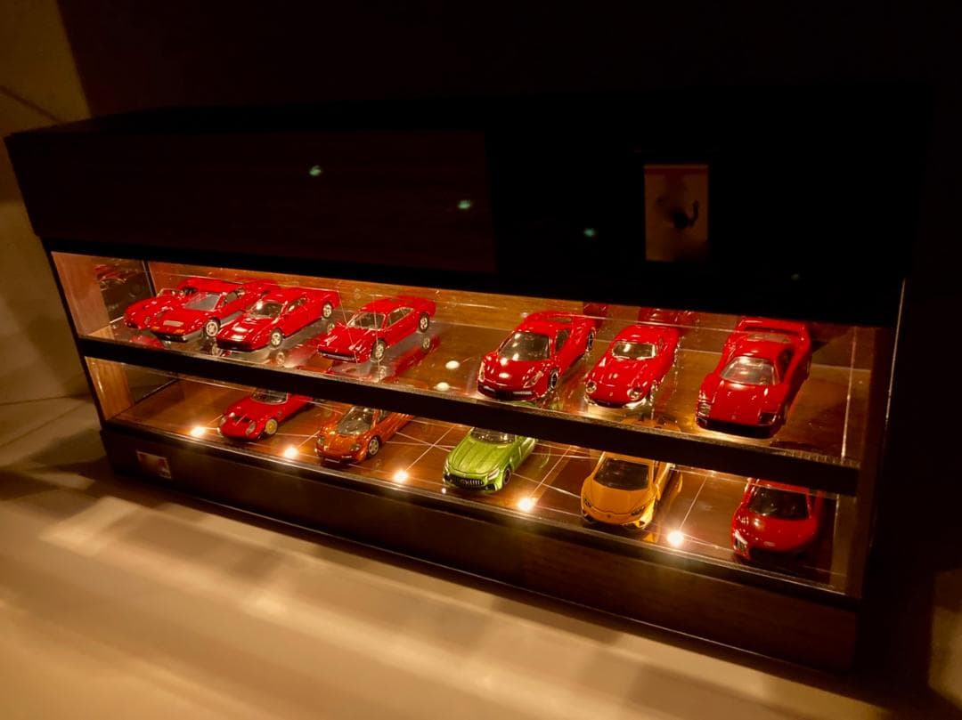 1/64展示20台可能・ウォールナット＆オーク・ディスプレーBOX/ネオジオラマ