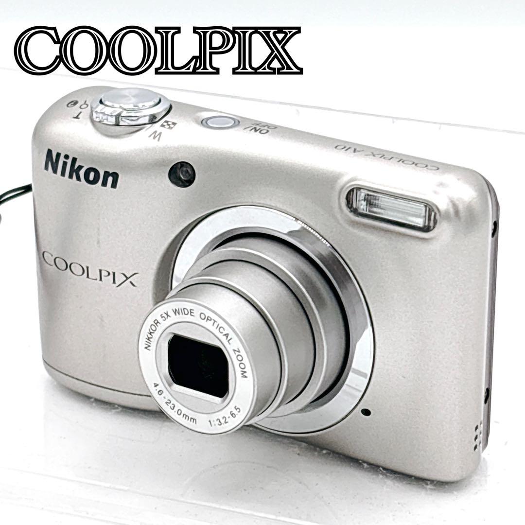 Nikon COOLPIX A10 シルバー 動作確認済 ストラップ付 単三式