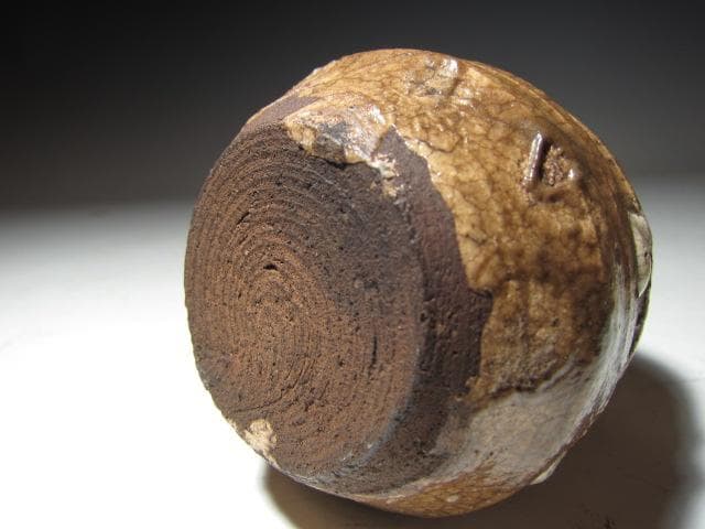 ○古萩茶入「遠山」裏千家六代 六閑斎花押 淡々斎追書 二重箱 替え仕覆k541