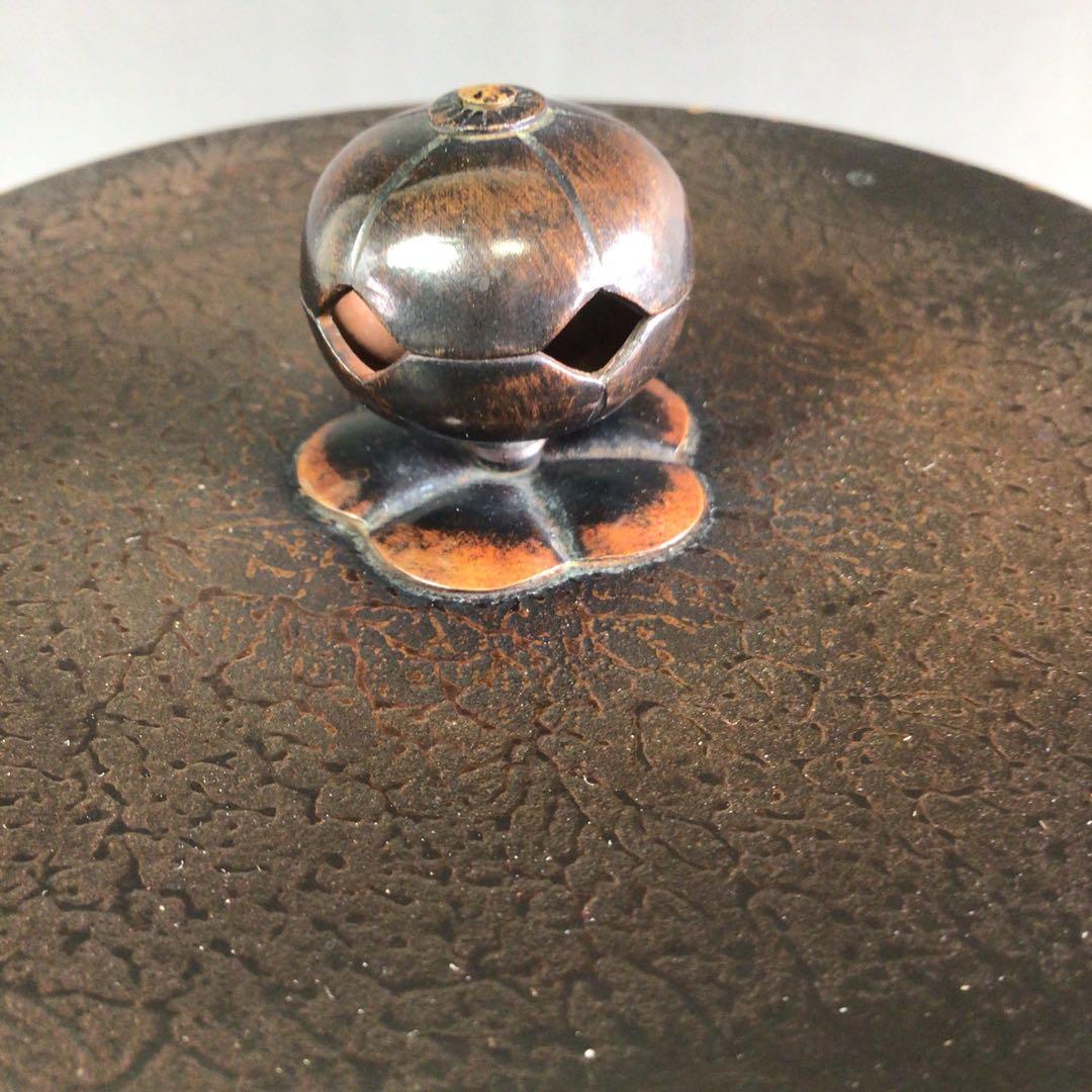 Ｒ３２１　茶釜　『釜師　佐藤浄清造』『真形羽釜』　共箱　茶道具