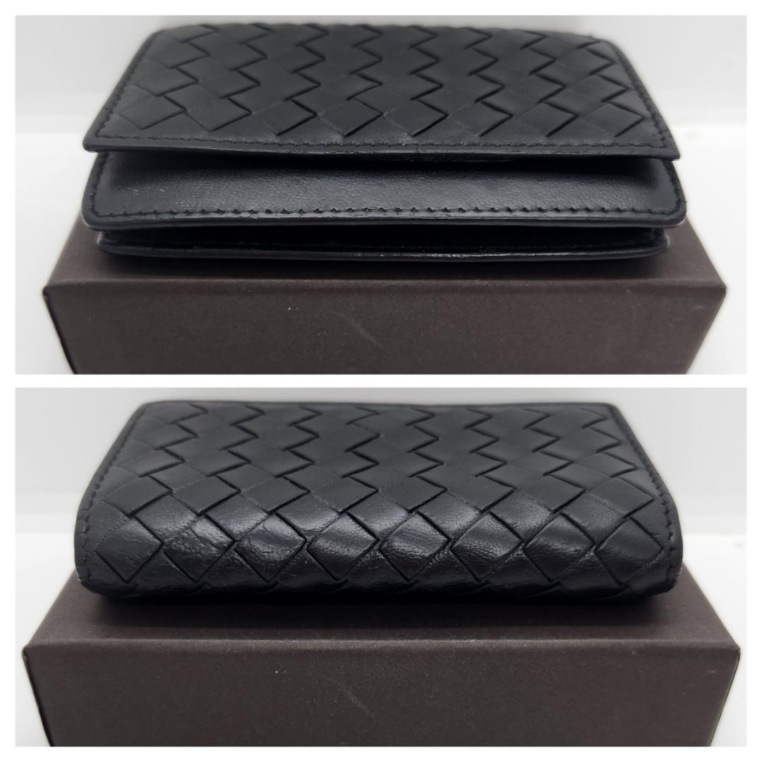美品 ボッテガヴェネタ イントレチャート カードケース 名刺入 ブラック レザー