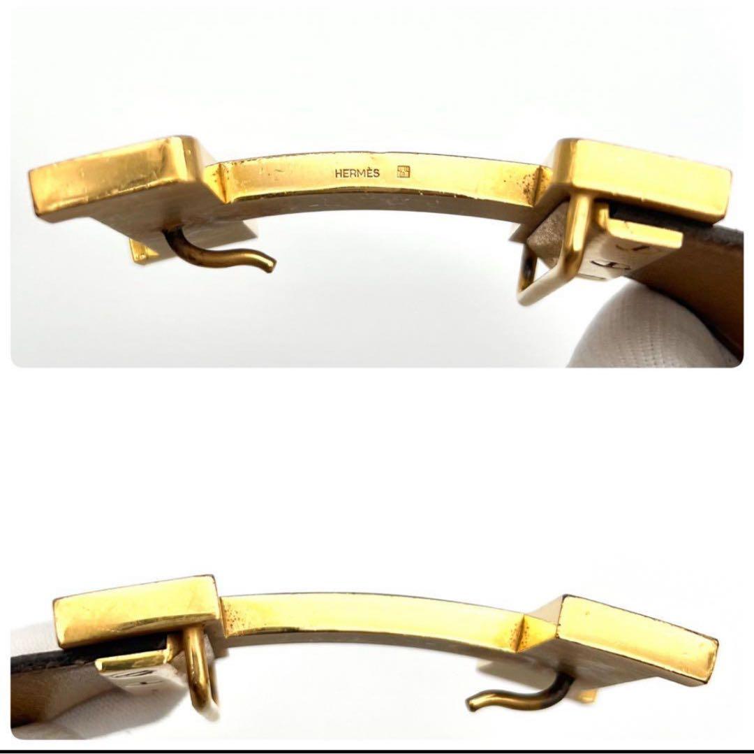 エルメス　ベルト　コンスタンス　H金具　ゴールド　ブラック　レディース　◯D刻印