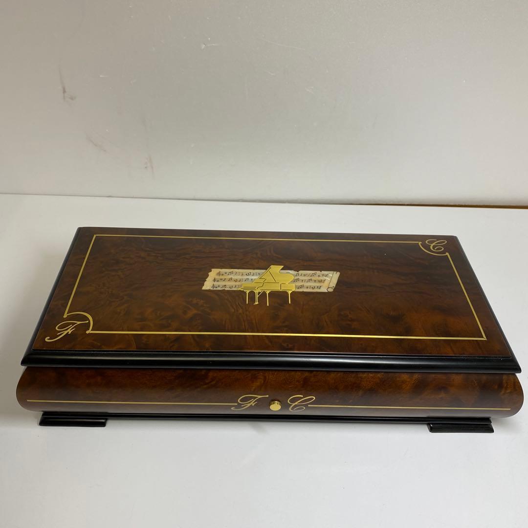 リュージュ50弁5曲　シリンダー式メカニカルオルゴール共箱東さ7-0219☆1F