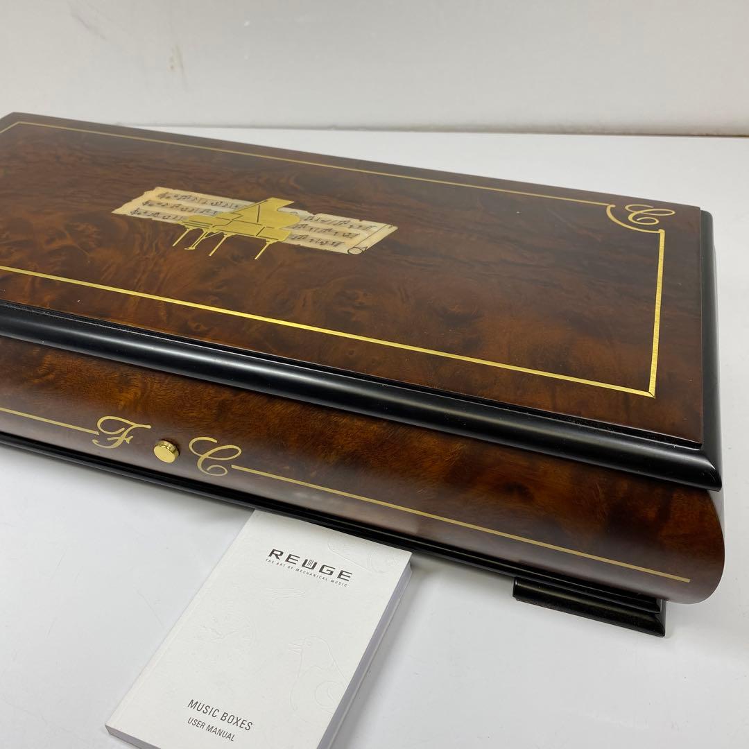 リュージュ50弁5曲　シリンダー式メカニカルオルゴール共箱東さ7-0219☆1F