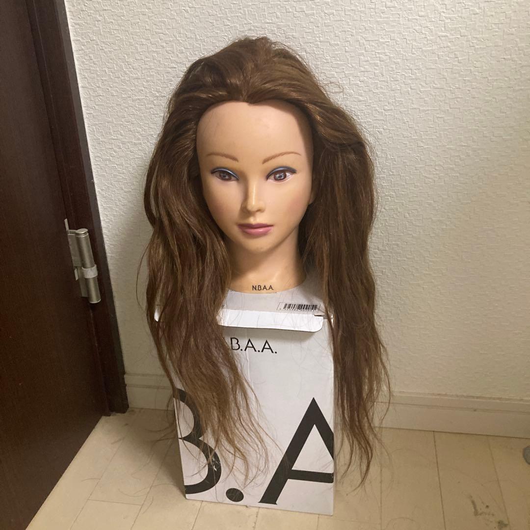 N.B.A.A. ブラウンアップ人毛100% ロングウィッグ