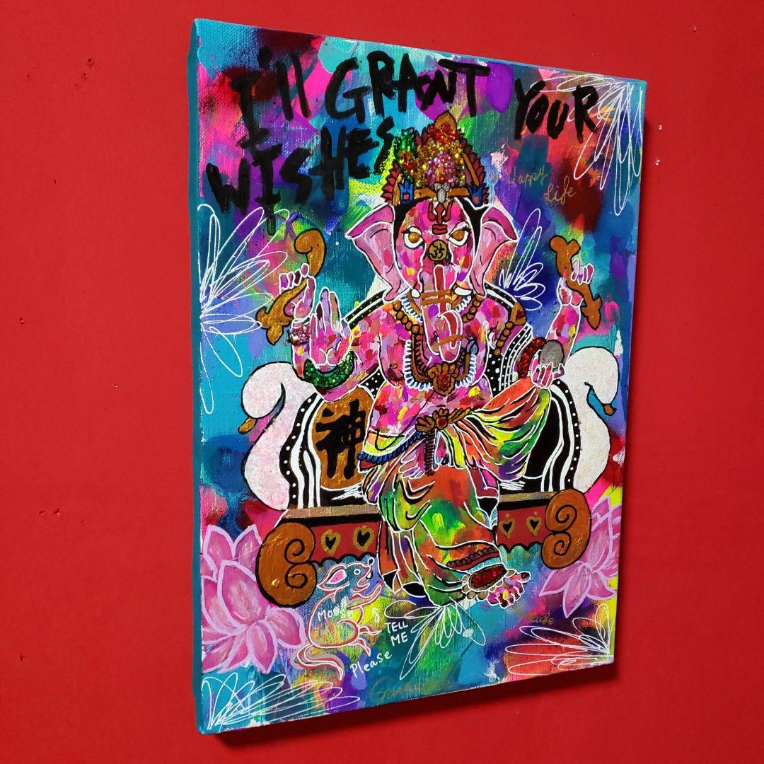 【一点物アート】ガネーシャ【現代アート,コラージュ】