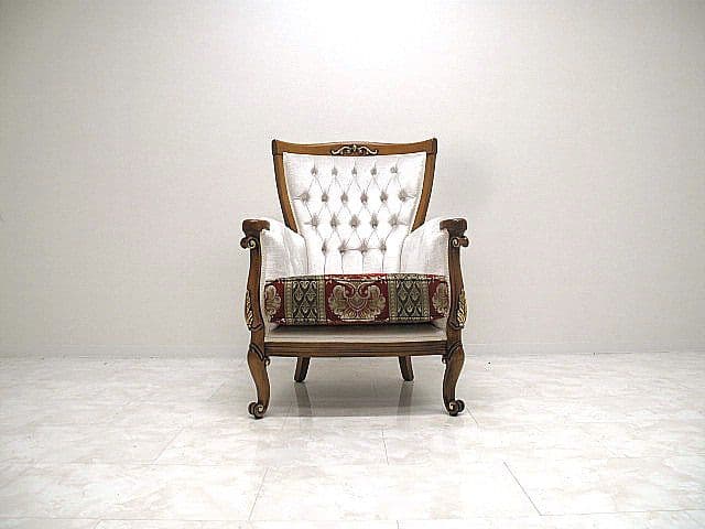 展示品　イタリア製 ロココ様式 1人掛けソファ 　　 パーソナルチェア