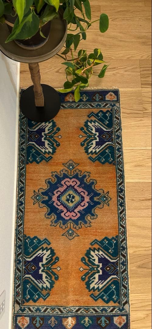 トライバルラグ・トルコヴィンテージラグ・ウール約47×102cm