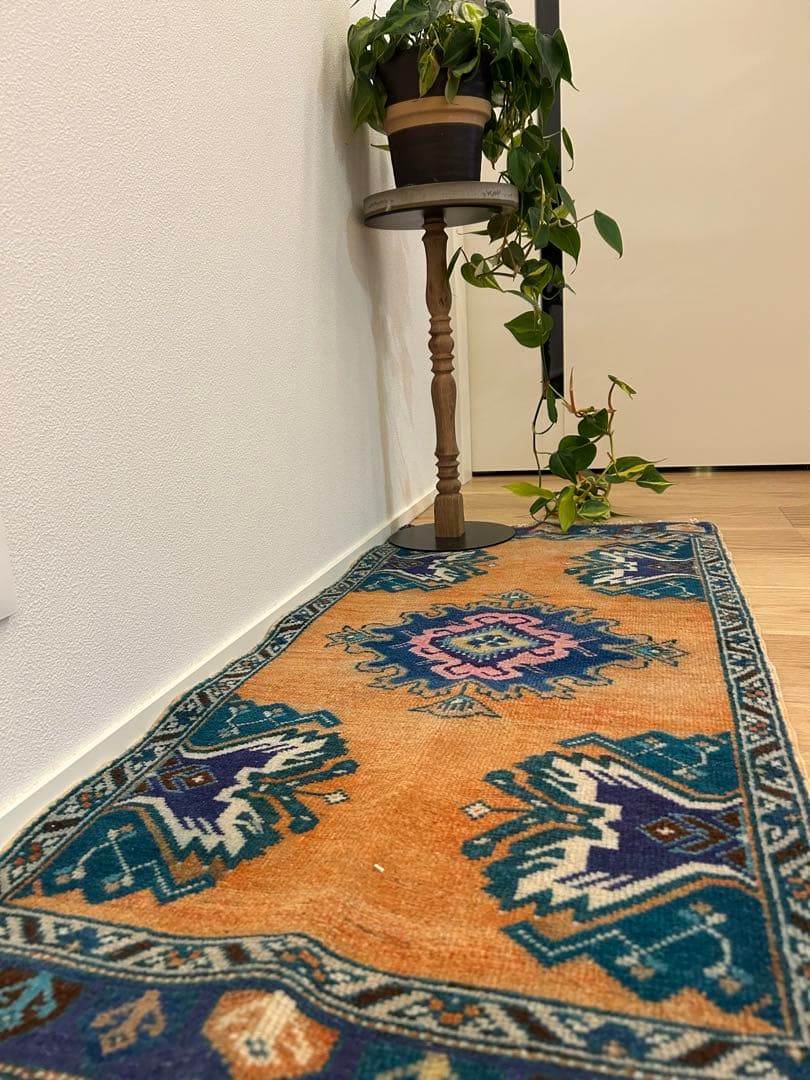 トライバルラグ・トルコヴィンテージラグ・ウール約47×102cm