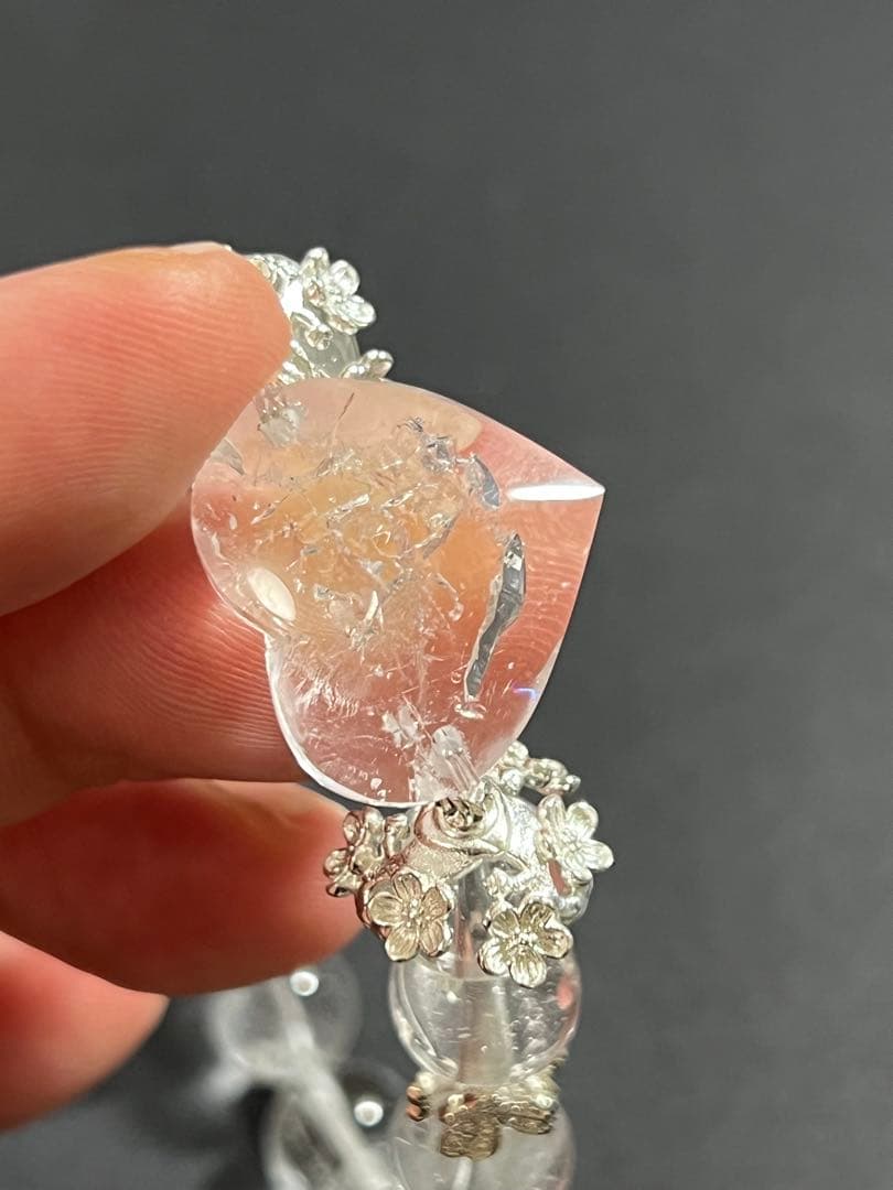 さかい‼️ハートの水入水晶とホワイトトパーズのブレスレット