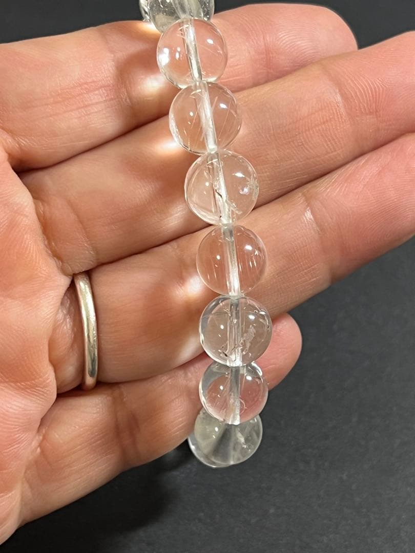 さかい‼️ハートの水入水晶とホワイトトパーズのブレスレット