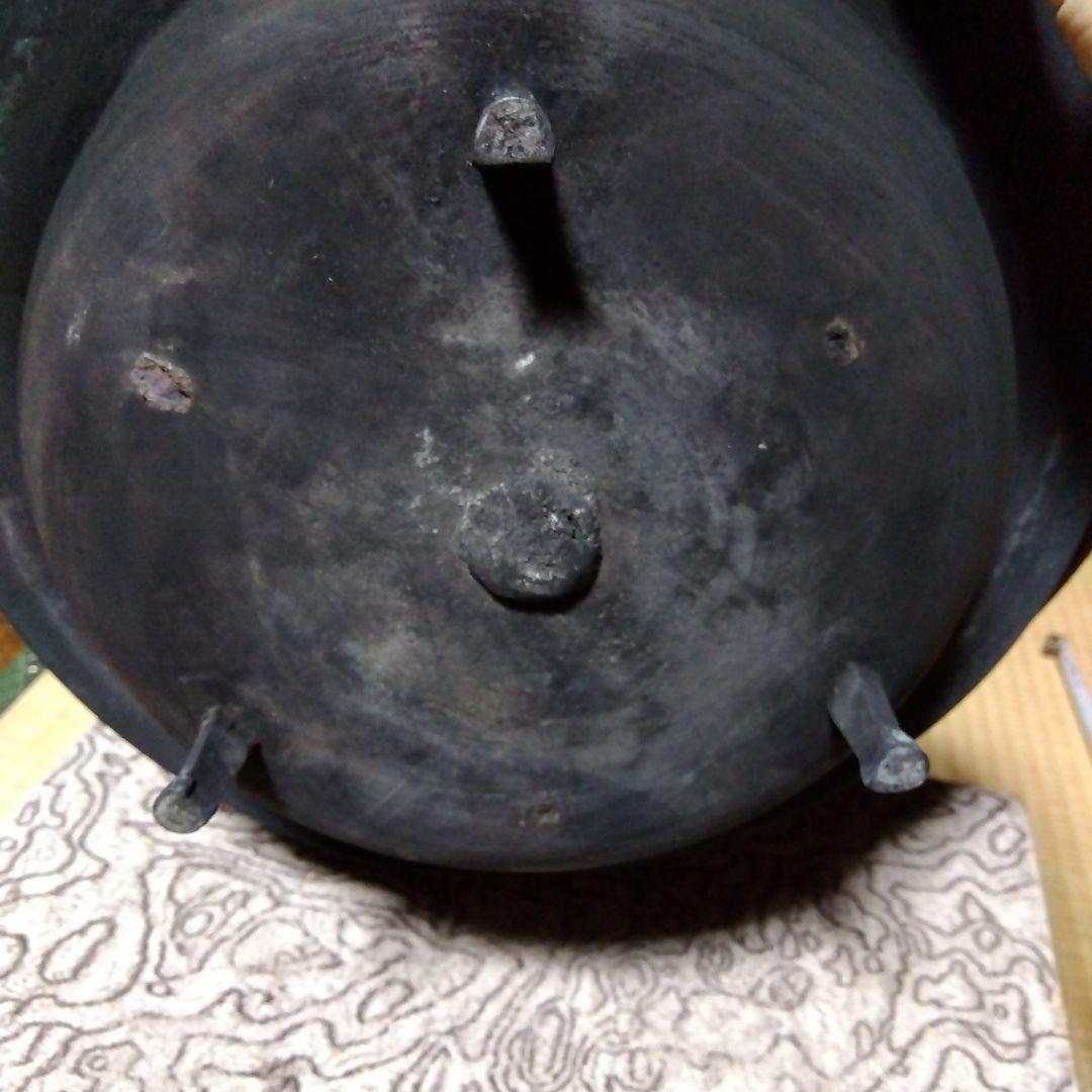 唐金　茶釜　囲炉裏湯沸かし