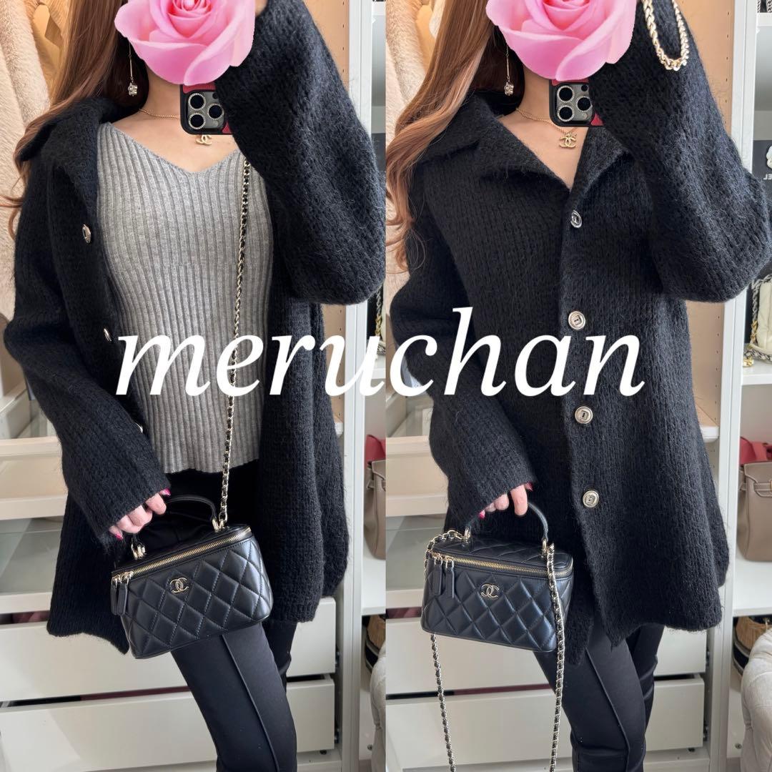 【美品】NON きれいめ♡厚手 襟付きニットカーディガン ニットジャケット