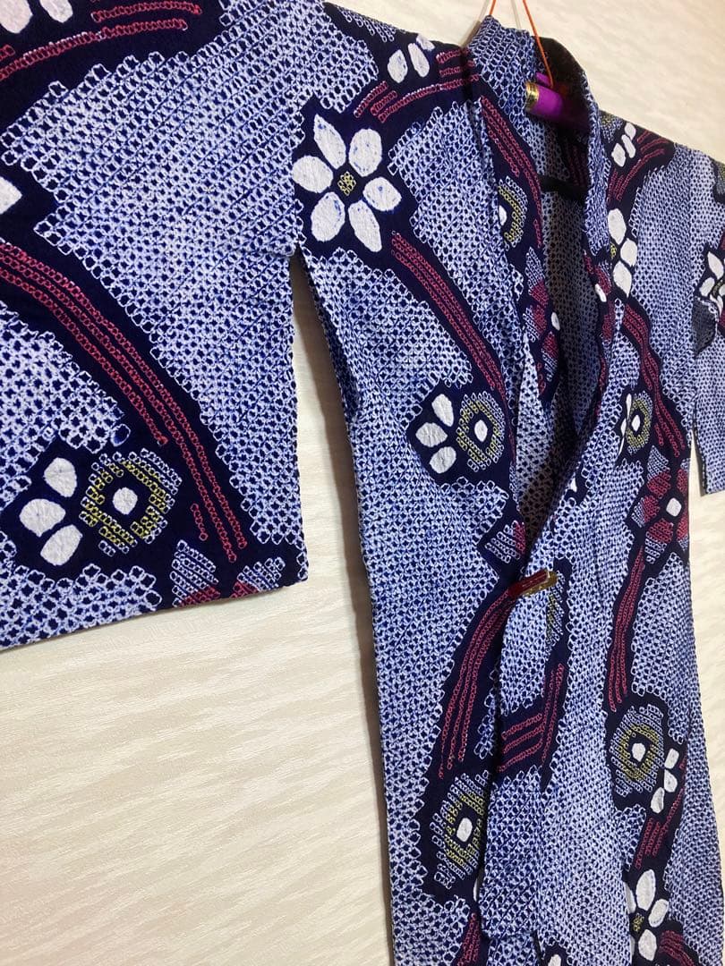 レモン　有松絞り　絞り浴衣　① 大きめ