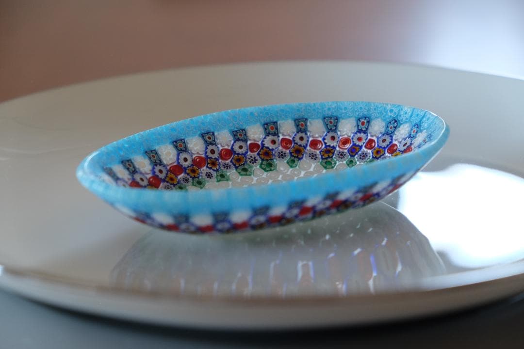 ベネチアンガラス ミルフィオリ プレート 皿 江波冨士子/黒木国昭/藤田喬平