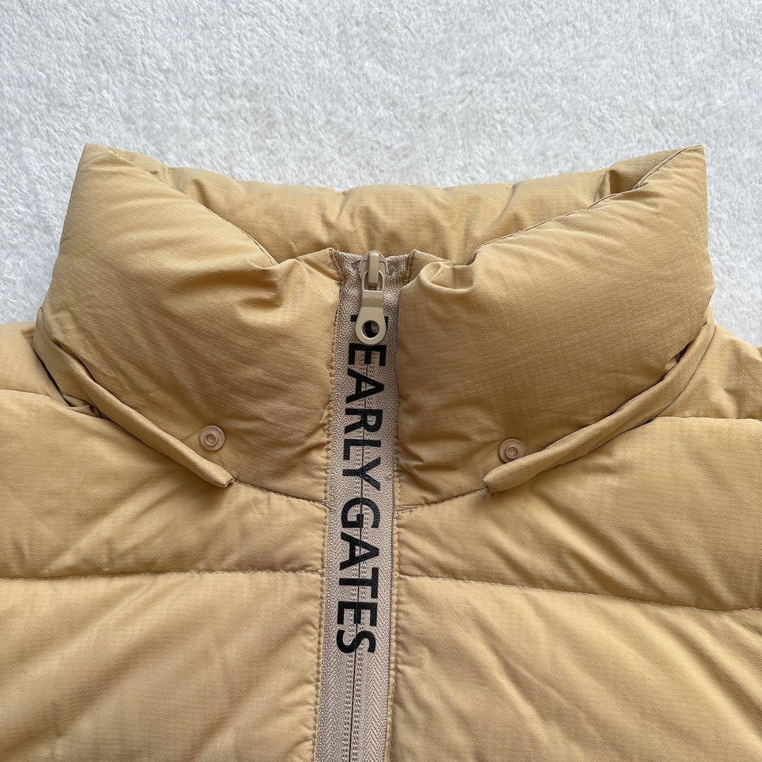 未使用級　現行品　パーリーゲイツ 　ダウン　ジャケット　ベスト　フード　ベージュ